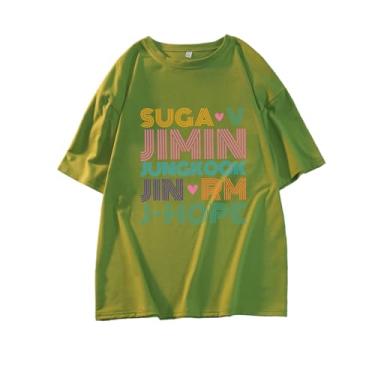 Imagem de Camiseta solta de algodão Suga vs Jimin Jungkook Jin RM J-Hope Merch para fãs de K-Pop, Verde, M