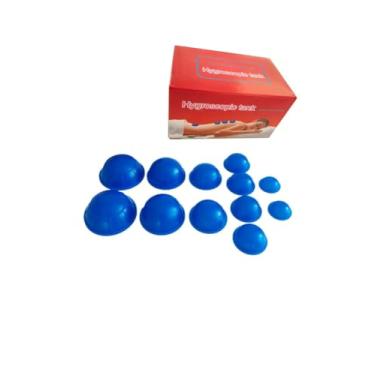 Imagem de Kit Com 12 Ventosas Copos De Silicone Ventosaterapia Anticelulite Massagem Corporal