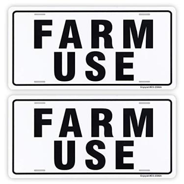 Imagem de Enjoyist Pacote com 2 placas de identificação de uso agrícola, placa refletiva de alumínio de 30,5 x 15,2 cm, 10 cm, sem ferrugem, alumínio, protegido contra UV e à prova de intempéries