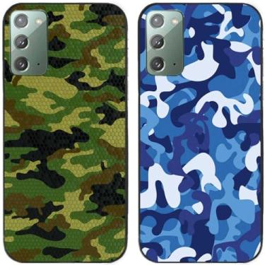 Imagem de 2 peças camuflagem impressa TPU gel silicone capa de telefone traseira para Samsung Galaxy All Series (Galaxy Note 20)