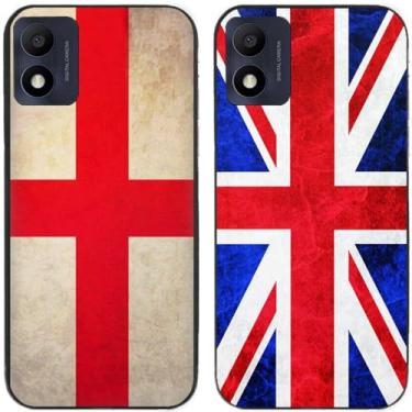 Imagem de 2 peças retrô bandeira do Reino Unido impressa TPU gel silicone capa de telefone traseira para Alcatel Series (Alcatel 1B 2022)