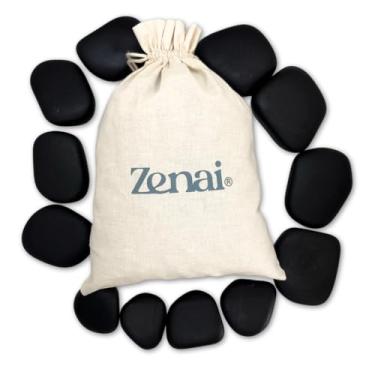 Imagem de Zenai - Kit de Pedras Quentes Vulcânicas para Massagem | Basalto Natural 100% | Ideal para Relaxamento e Terapia Corporal