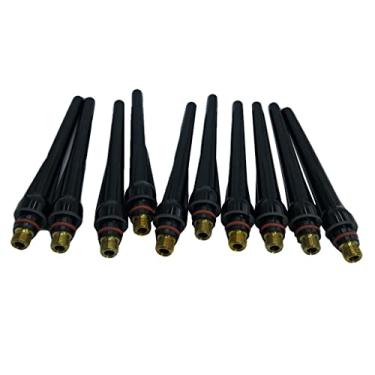 Imagem de Luzhengyang Pacote com 10 Kit de solda TIG para tocha WP 17 18 26 Series - Design longo, material - Copo prático de lente de gás incluído - para soldadores profissionais e entusiastas de bricolage