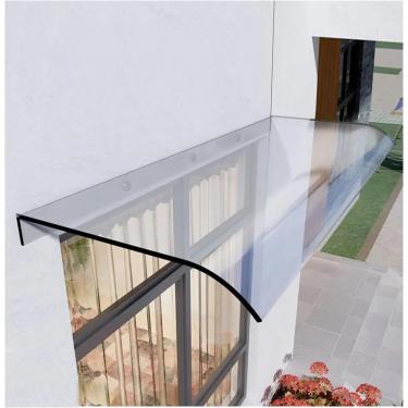 Imagem de Toldo invisível da porta frontal, toldo de janela, folha de policarbonato transparente para exterior, abrigo à prova de chuva para varanda do pátio da porta frontal, sem suporte, dossel da p