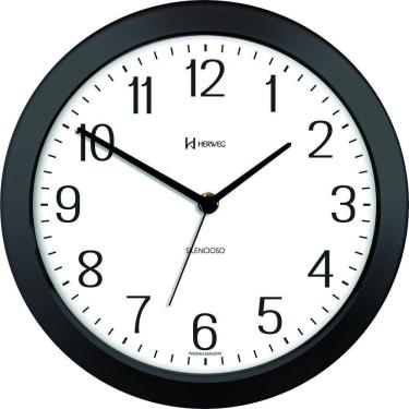 Imagem de Relógio De Parede Herweg 660043 Silencioso 26cm Preto