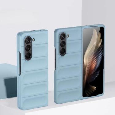 Imagem de Capa de telefone de plástico rígido para Samsung Galaxy Z Fold 6 5 4 3 Fold6 Fold5 Fold4 Fold3 5G Capa protetora, azul celeste, para Samsung Galaxy Z Fold4