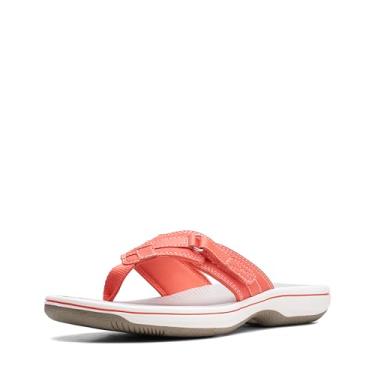 Imagem de Clarks Chinelo feminino Breeze Sea, Sintético coral brilhante, 36
