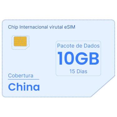 Imagem de Chip Internacional Virtual eSIM para Dados na China, Pacote de 10 GB por 15 Dias
