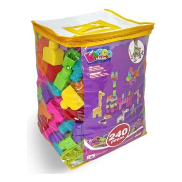 Imagem de Blocos De Montar Educa Blocolândia Menina 240 Peças Dismat