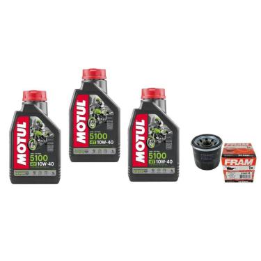 Imagem de Troca 3 L Oleo Motul 5100 10W40 + Filtro Oleo Fram Ph6018
