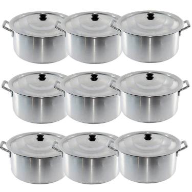 Imagem de Conjunto Caçarola Hotel Panela Industrial Alumínio 9 Peças
