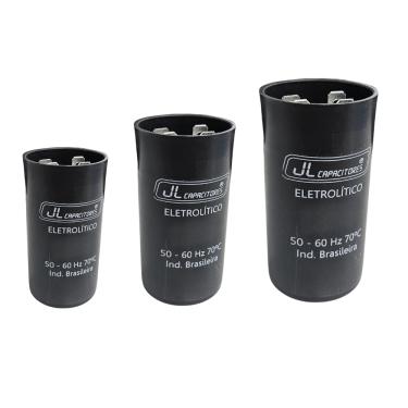 Imagem de Capacitor Eletrolítico P/ Partida de Motores 110Vca – JL Capacitores | 430-516 µF