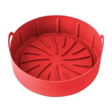 Imagem de Forma Para Air Fryer Resistente Silicone Redonda Com Alças - Udlandia
