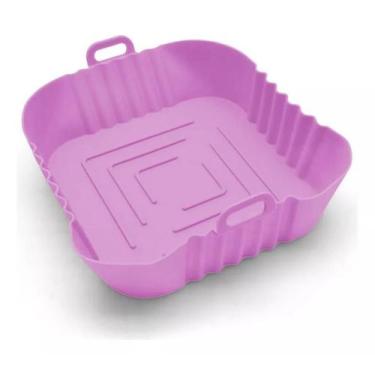 Imagem de Bandeja Forma Cesta De Silicone Para Airfryer 20,5x20,5 Temperatura 28