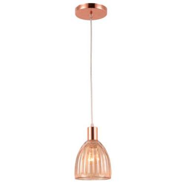 Imagem de Luminária de Teto Pendente Mooca Cobre Rose Gold Retro Moderno E27 Biv