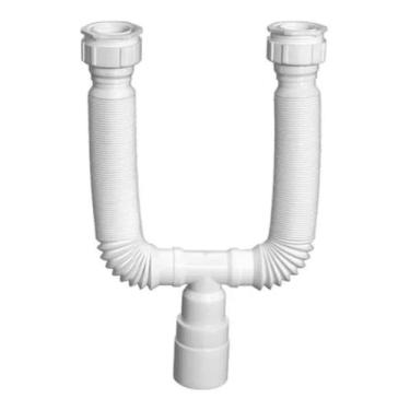 Imagem de Sifão Duplo Universal Extensível Flexível Blukit