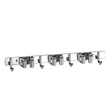 Imagem de Suporte Inox Multiuso De Parede Gancho Para Vassoura Rodo Pá - Neowin,