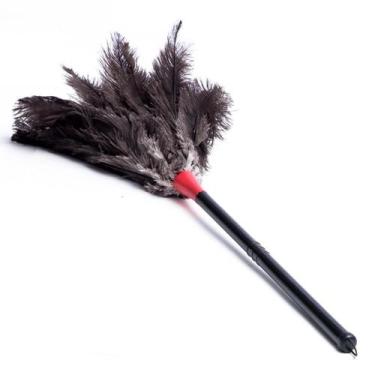 Imagem de Espanador de pó feito de penas de avestruz n50 multiuso - DUSTER, Cinz