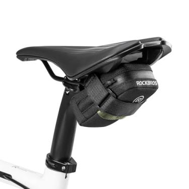 Imagem de ROCKBROS Bolsa para selim de bicicleta – pequena, leve e portátil sob o assento para bicicletas de estrada