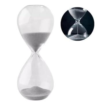 Imagem de Ampulheta Decorativa de Vidro, Temporizador de Areia de 5, 15 e 30 Minutos (Cinza, 15 minutos)