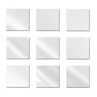Imagem de Kit 6 Espelho Adesivo Quadrado Plastico 15cm X 15cm X 0,1cm - Clink