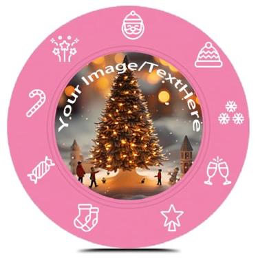 Imagem de Fichas de pôquer de plástico personalizadas impressas com seu texto personalizado e logotipo fichas de jogo de cartas para Texas Hold'em Card ClubLate Night Poker Games Drink or Bar Tokens despedida