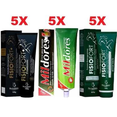 Imagem de Kit 5 Pomada Fisio Fort Premium + 5 Mil Dores + 5 Fisio Fort - Bio Ins