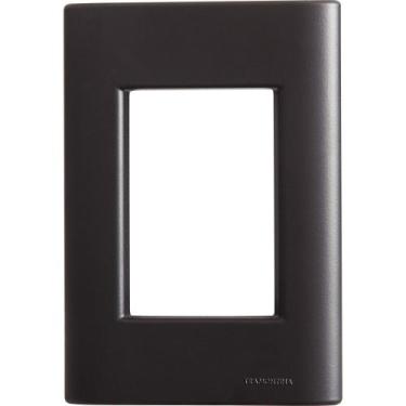 Imagem de Placa 3 Postos 4x2 Tramontina Giz Preta Soft Touch sem Suporte