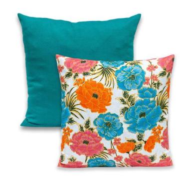 Imagem de Kit 2 Capas de Almofada 40x40cm Zíper Gorgurinho Lisa e Estampada - BE