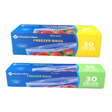 Imagem de Kit 2 Sacos Freezer Bags Fecho Duplo 30un Médio 30un Pequeno - Members