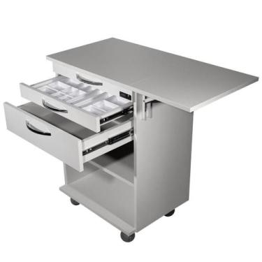 Imagem de Mesa Auxiliar P/ Limpeza De Pele Clínica Dentista Consultório - Deki M