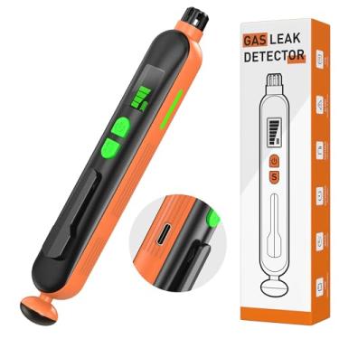 Imagem de POJIFI Detector de gás natural recarregável detector de vazamento de gás com alarme visual audível farejador de gás para localizar fontes de vazamento de gás combustível como metano propano