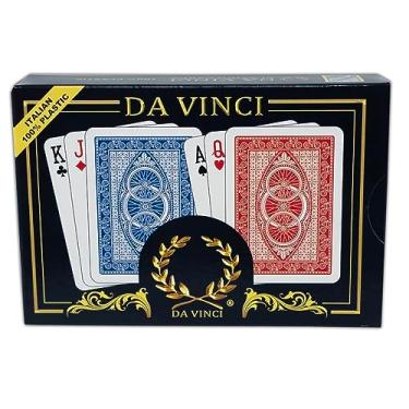 Imagem de DA VINCI Ruote, baralho italiano 100% plástico, conjunto de 2 baralhos, índice regular, com 2 cartas de corte