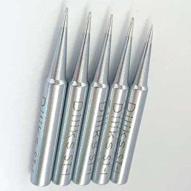 Imagem de Conjunto de 5 peças de pontas de ferro de solda ST-I, ponta cônica, para Weller ST Series Tip Replace Weller ST7 WLC100, R0,25 mm x 19,1 mm