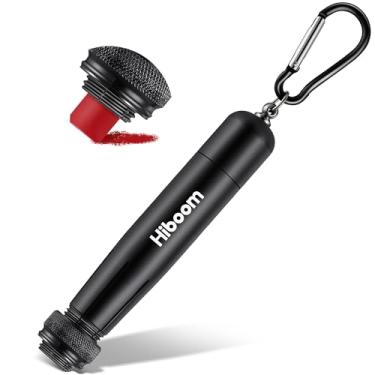 Imagem de Hiboom Suporte de giz de cera de madeira ajustável para giz de cera redondo ou hexagonal, suporte de giz de cera de metal de carpinteiro de construção resistente com fivela de anéis D de mola, alça