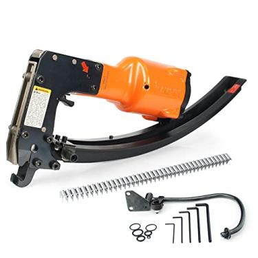 Imagem de Pistola pneumática Kamsin M66S com clipe, pistola de tosquiar com gancho, leve, revista de plástico composto, grampeador de esgrima para colchão de mola, gaiolas de arame, sofá, assento de carro