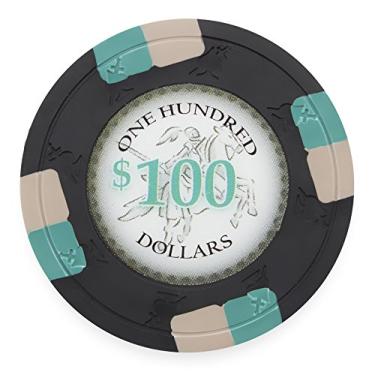 Imagem de Claysmith Gaming Pacote com 50 fichas de pôquer Knights, composto de argila pesada de 13,5 gramas (100 preto)