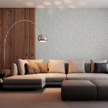 Imagem de Papel d Parede Vinílico Essencial 4316 Cinza Geom Fendi Bege - Boradec