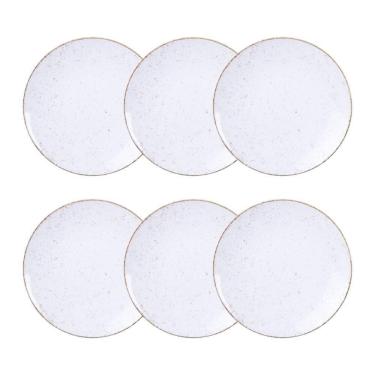 Imagem de Jogo De Pratos Sobremesa Rústico 6 Peças 21 Cm Porcelana Decorada Tramontina
