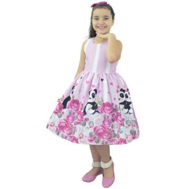 Imagem de Vestido tema Panda Rosa - Moderna Meninas, 14 - 9 anos