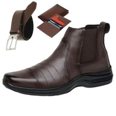 Imagem de Bota Coturno Masculino Moderna Casual Conforto Dia a Dia + Cinto + Car