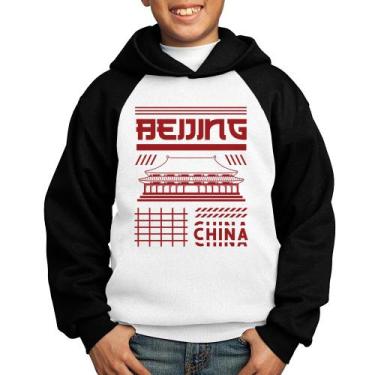 Imagem de Moletom Infantil Pequim China  - Foca na Moda, Branco, Preto, 12