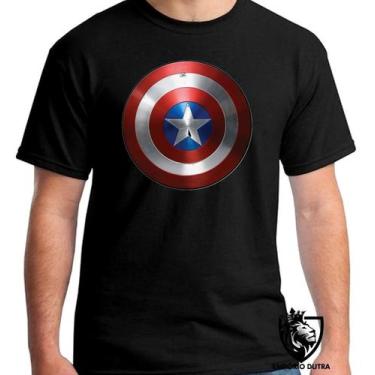 Imagem de Camiseta capitão america escudo Blusa criança infantil juvenil adulto 