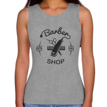 Imagem de Regata Feminina Barber Shop - Foca na Moda, Cinza, GGG