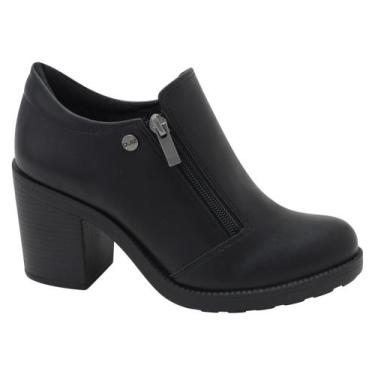Imagem de Sapato Oxford Feminino Quiz Salto Alto Preto Ziper 61-1792, 37