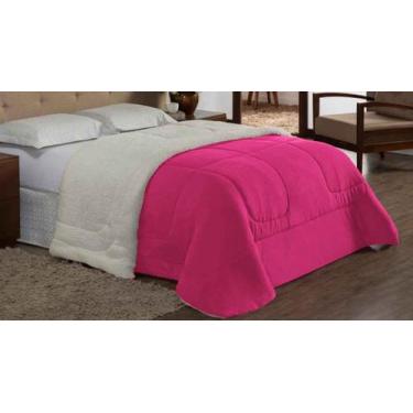 Imagem de Coberdrom Queen Sherpa e Manta Flannel Toque de Carneiro - Pink - DUCA