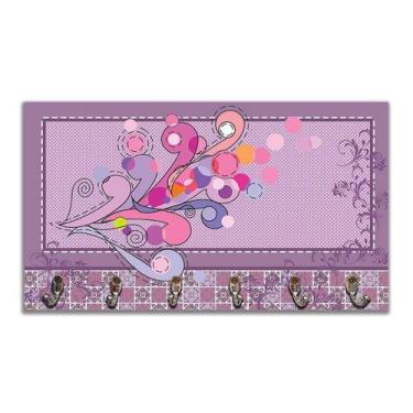 Imagem de Cabideiro de Parede Porta Colar Chaves Cintos Toalhas Arabescos - Form