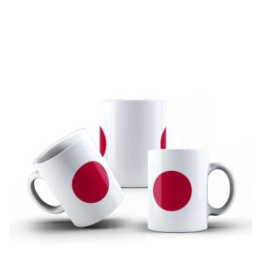 Imagem de Caneca Branca Porcelana Bandeira Japão + Caixinha - RYLLO