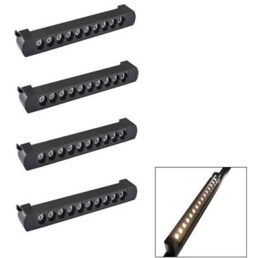 Imagem de Kit 4 Luminária Led Pontual Linear 20w 3000k Para Trilho Preto Bivolt 