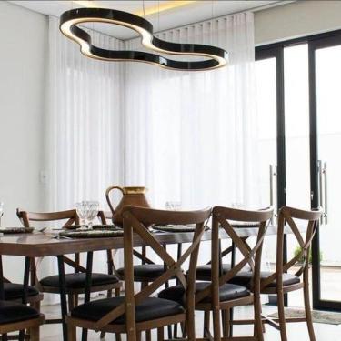 Imagem de Lustre Pendente Anel Led 2700k 100cm Madeira e Acrílico - FOXLustres